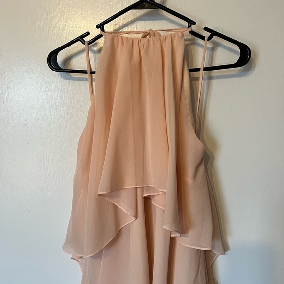 Euc XL Nouvelle AM / ALE Pink Blush Short Formal Cocktail Dress with Ruffle - Picture 9 of 14